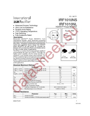 IRF1010NL datasheet  